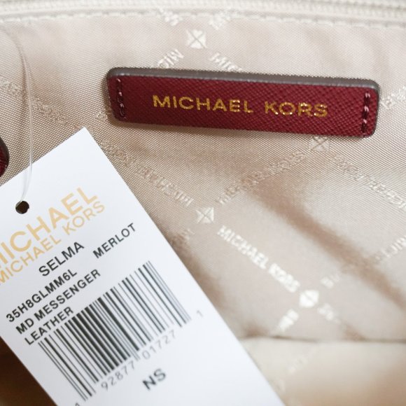 Michael Kors SELMA Messenger Bag Merlot - Picture 10 of 12